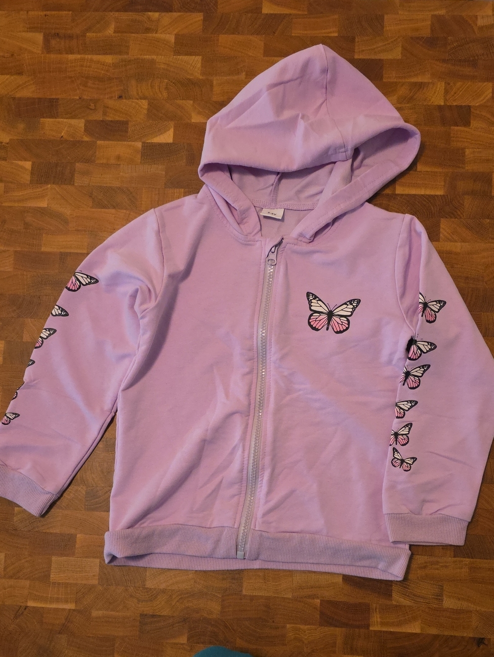 3 / $5 Lilac Butterfly Zip-Up Hoodie